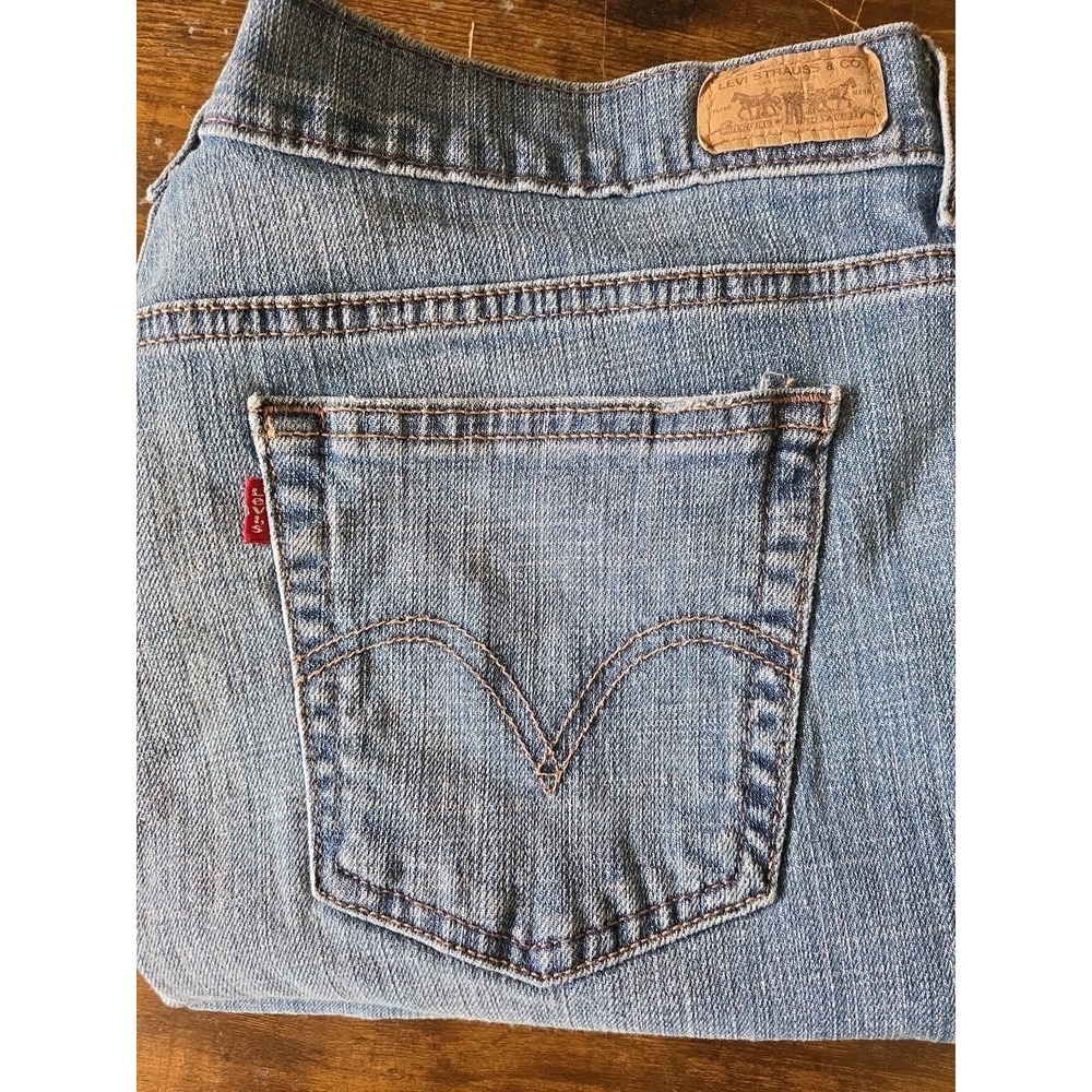 Levis Bootcut 515 Jeans Light Wash Blue Denim Western Womens 16 Stretch 34x30